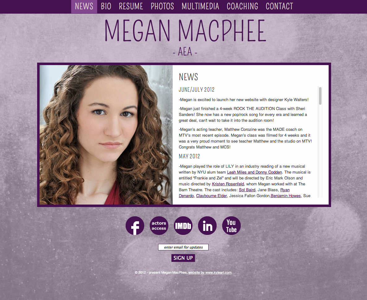 Actress Website Template